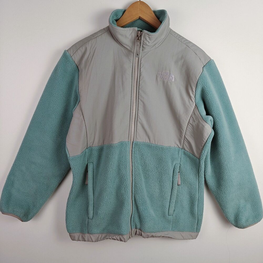 The North Face Denali Girls’ Seafoam Gray & Turquoise Polartec Fleece Jacket